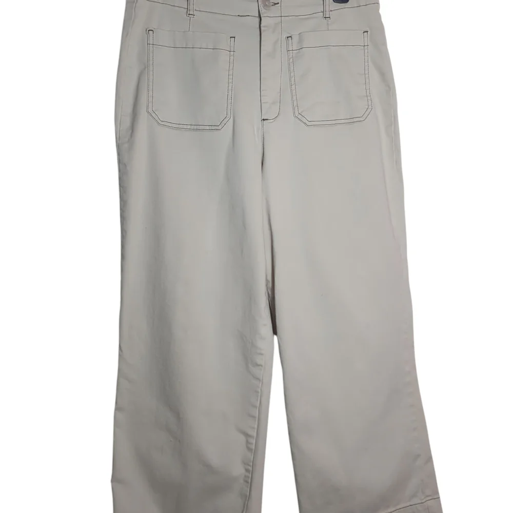 Bagatelle 12 Ivory High Rise Wide Leg Crop  Neutral Scandi Girl Y2K Coastal